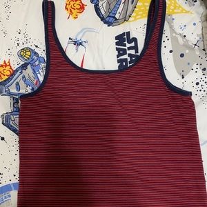 Gap burgundy striped tank top